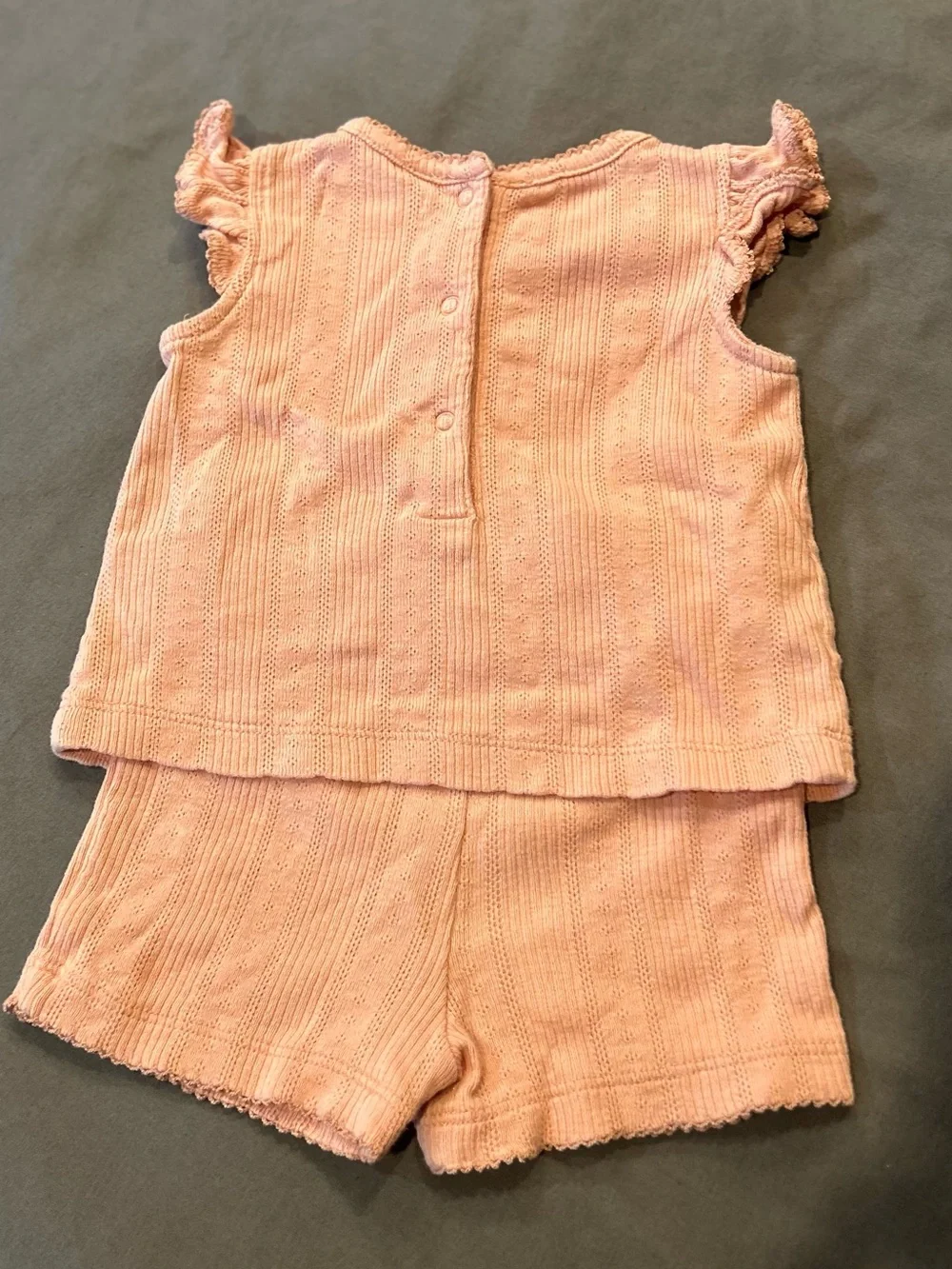 Ralph Lauren Pink Knit Girls Matching Top & Shorts Set